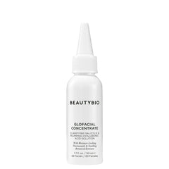 BeautyBio GLOfacial hydro-infusion concentrate bottle highlights pore refining and hydrating benefits.