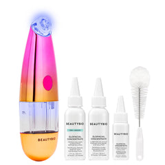 BeautyBio GLOfacial device in Golden Glow finish for spa-like hydration at home.