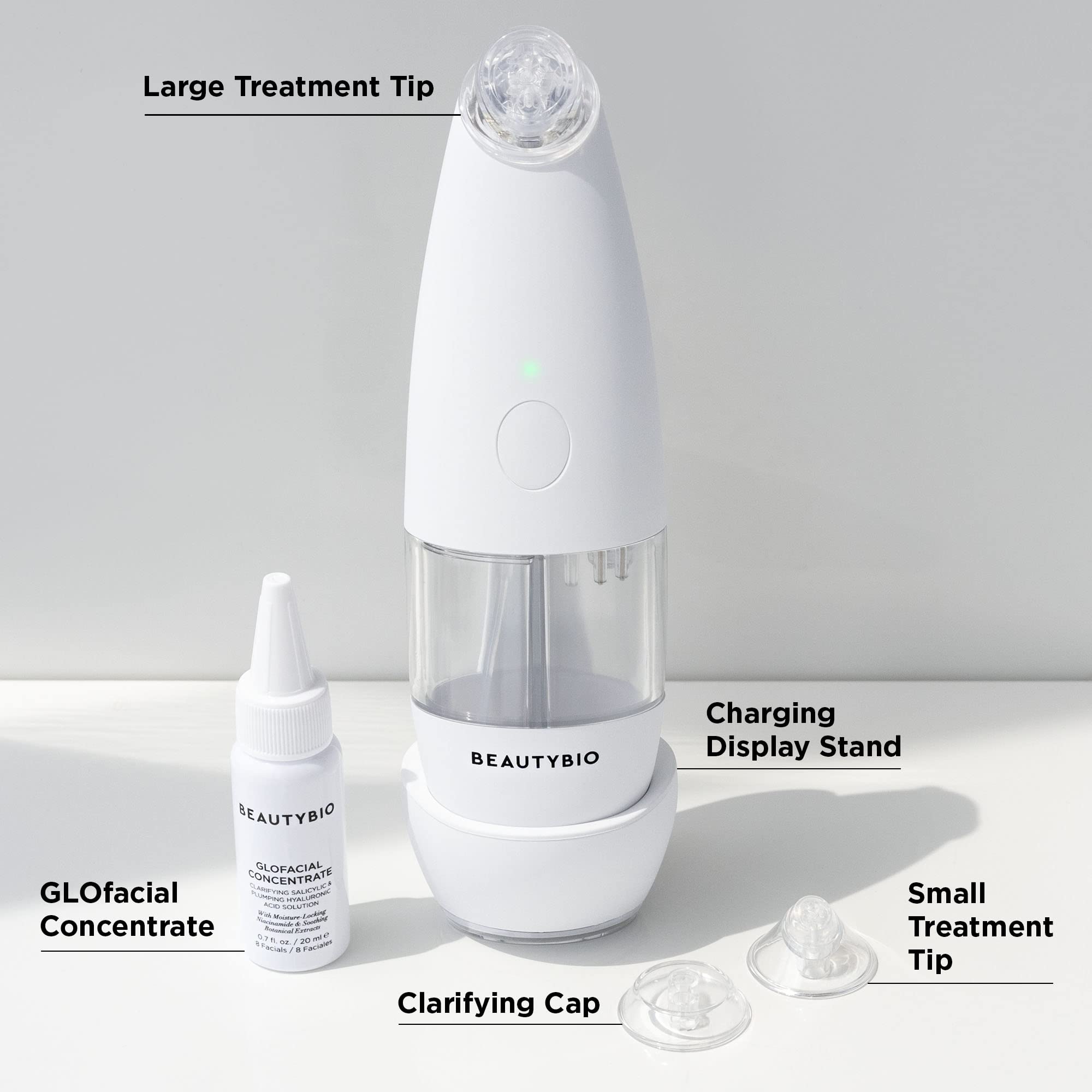 BeautyBio GLOfacial large treatment tip for broad-area cleansing