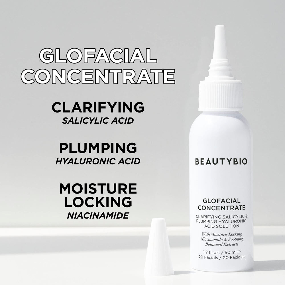 BeautyBio GLOfacial Niacinamide moisture-lock highlights barrier support and balanced hydration.