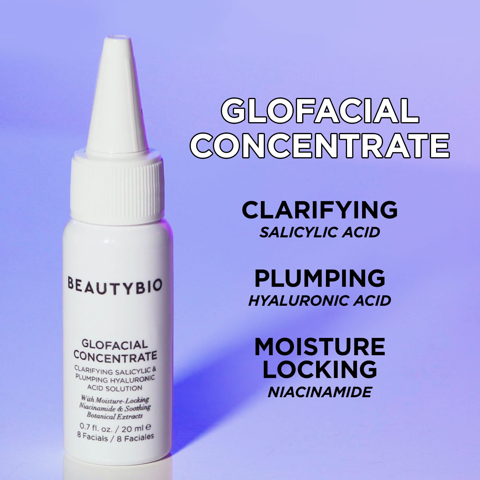 BeautyBio GLOfacial tool in action delivering cleansing and hydration