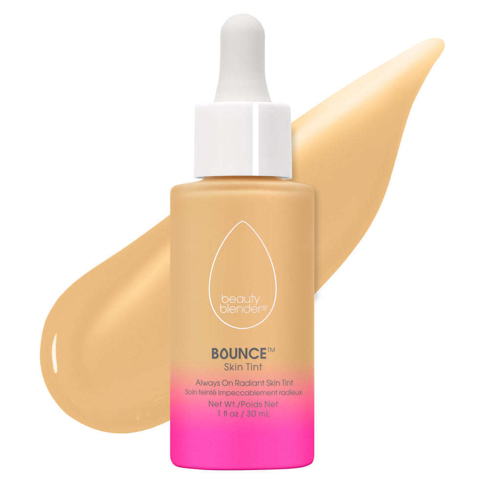Beautyblender 12-Hour Tint bottle shows long-wear hydration and radiant finish.
