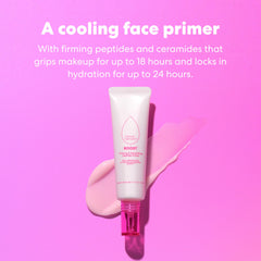 Beautyblender Boost primer on-hand demonstrates easy smoothing application