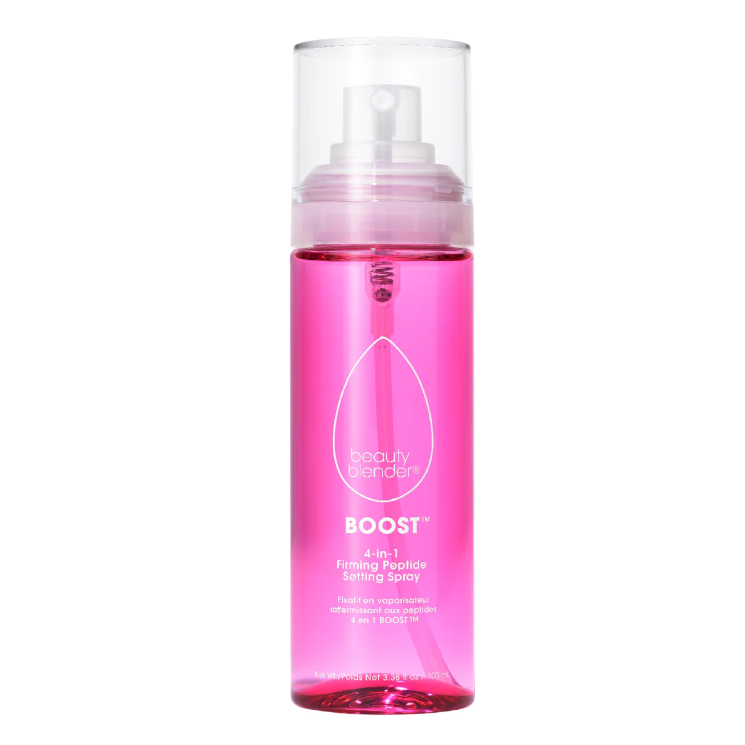 Beautyblender Boost setting spray bottle locks makeup and hydrates skin