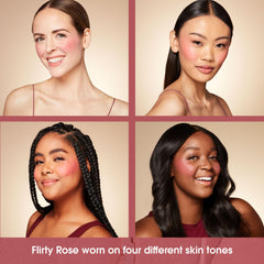 Beautyblender Bounce Liquid Whip Blush applied to lips for buildable color and shine.