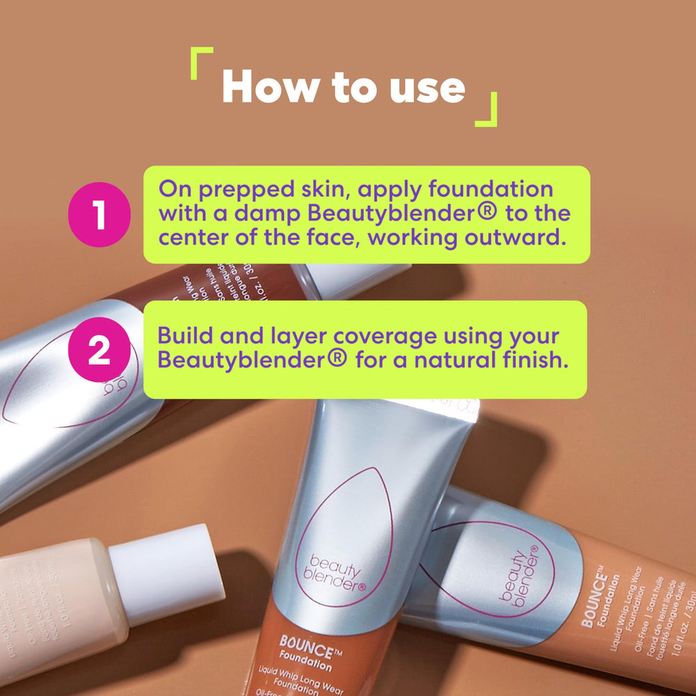 Beautyblender Bounce oil-free formula reduces shine on all skin types.
