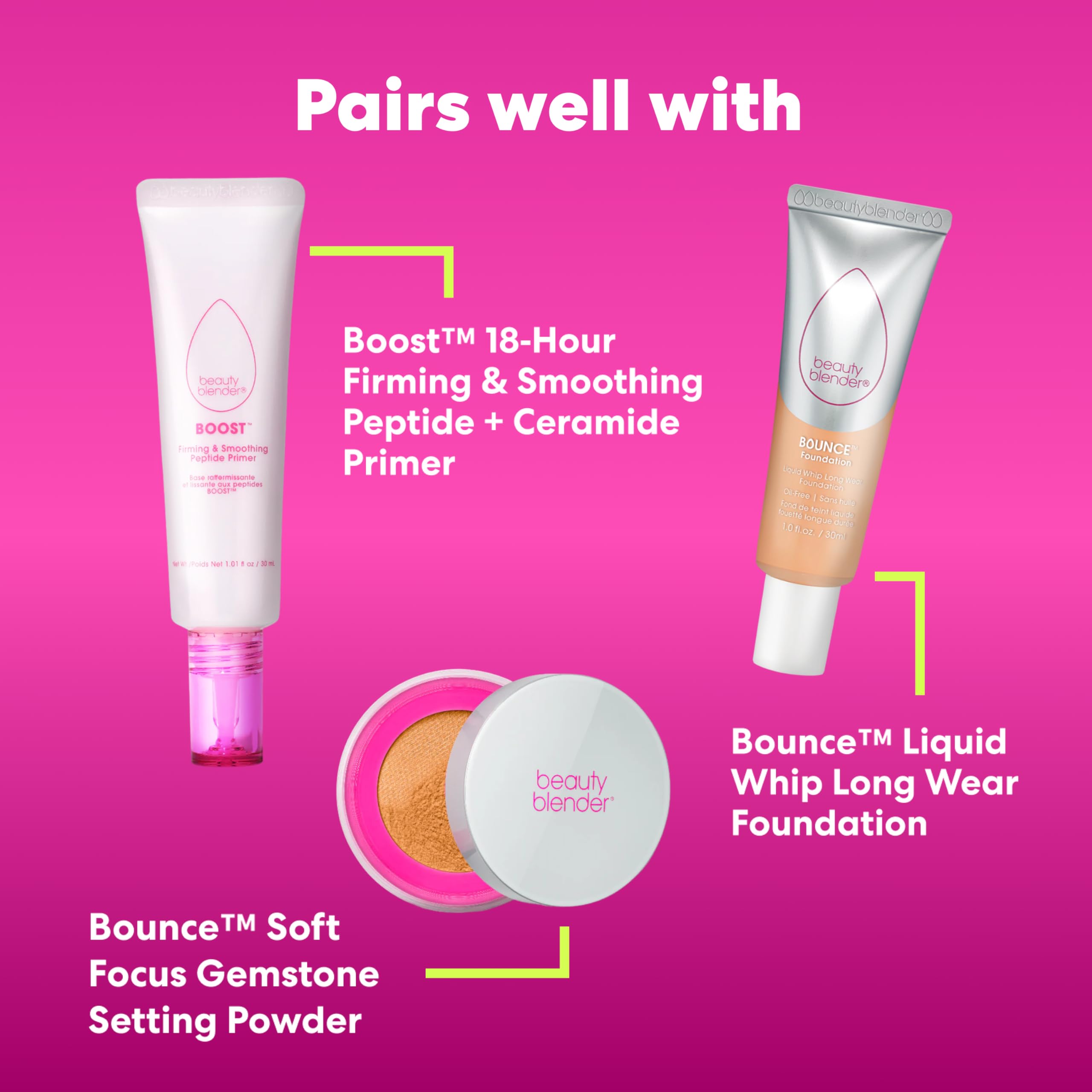 Beautyblender Bounce Liquid Whip skin matte finish close-up shows shine-free complexion