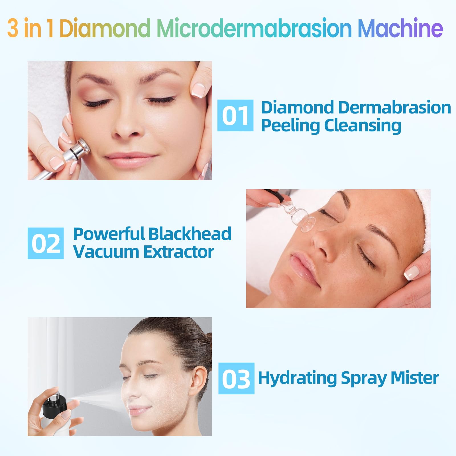 Beautycity Diamond Head Wands closeup showing versatile skin resurfacing options