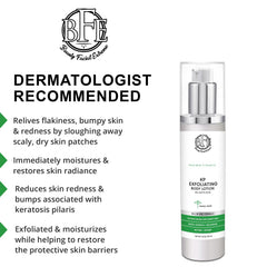 Beauty Facial Extreme kp lotion being applied to an arm for gentle exfoliation and hydration.