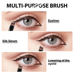 BeautyFactor Angled Eyeliner Brush Set compact travel size ready for on-the-go touch-ups.