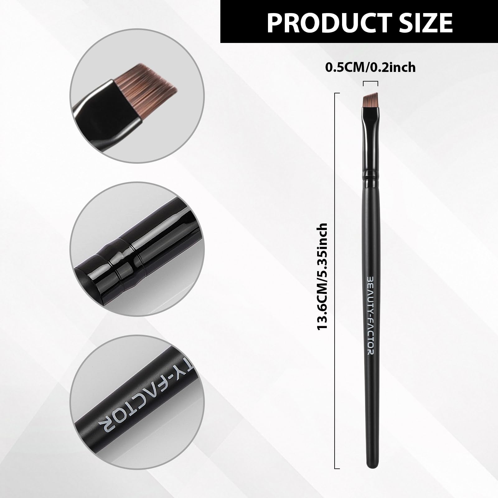 BeautyFactor Angled Eyeliner Brush Set daily-use tool for versatile eye makeup.