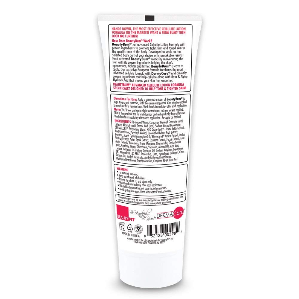 BeautyBum application on leg demonstrates easy massage and quick absorption.