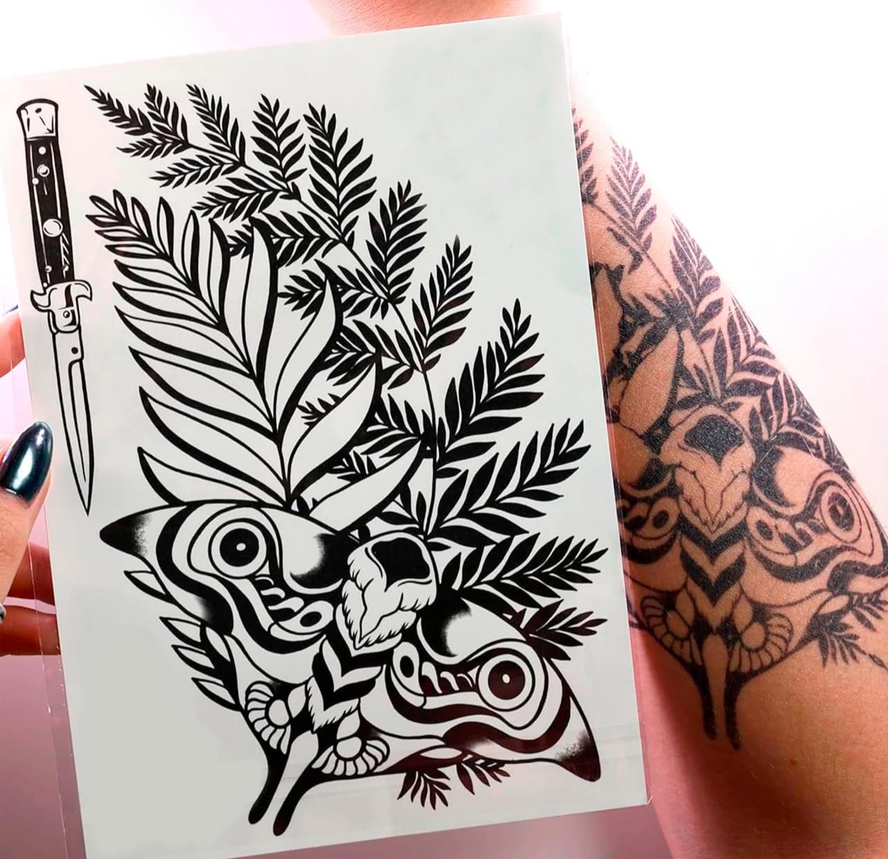 BeautyMehndi Ellie Last of Us tattoo sheet 21x15cm for realistic cosplay body art.