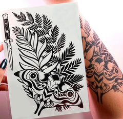BeautyMehndi Ellie Last of Us tattoo sheet 21x15cm for realistic cosplay body art.