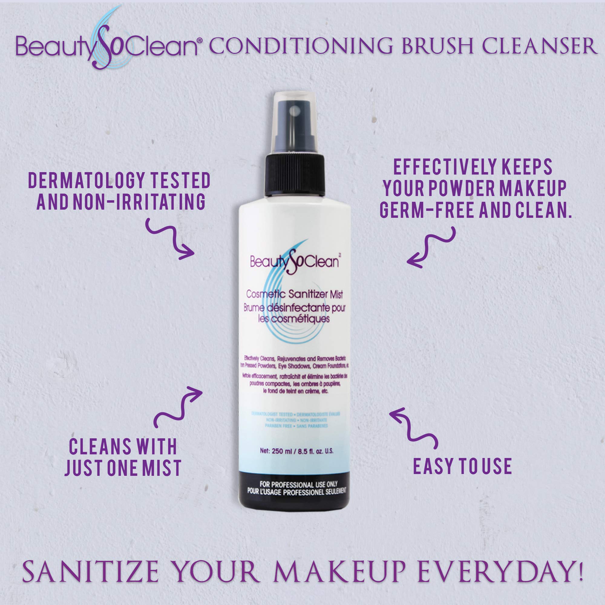 Beautysoclean on cream foundations and bronzers for rapid surface refresh.