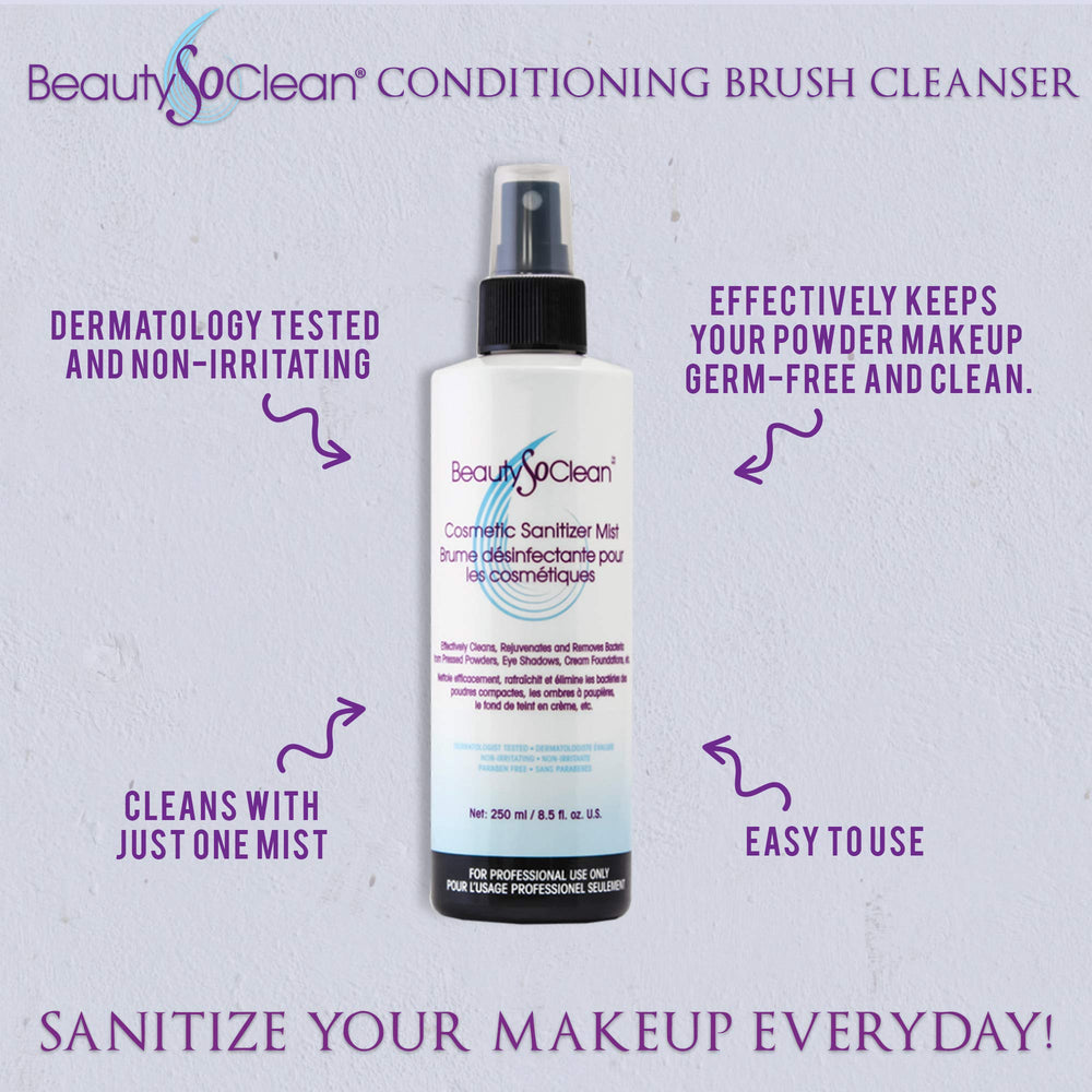 Beautysoclean on cream foundations and bronzers for rapid surface refresh.