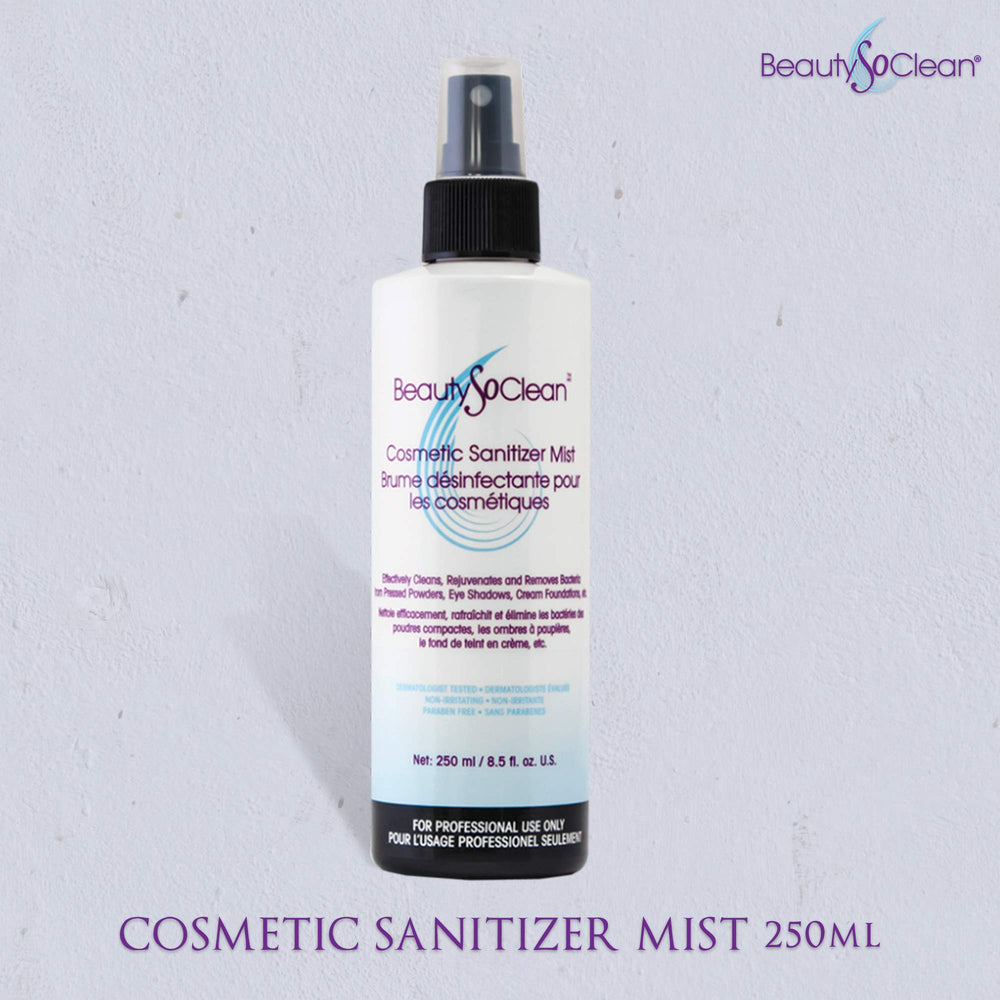 Beautysoclean spray at 6 inches with a palette surface.