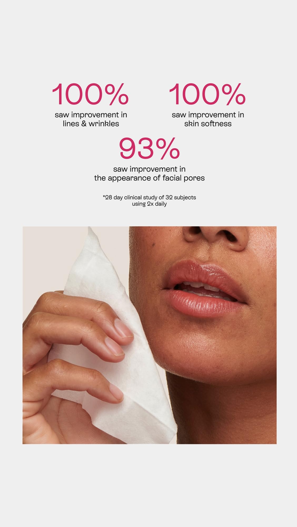Close-up of BeautyStat peel pad texture showing smooth exfoliating surface