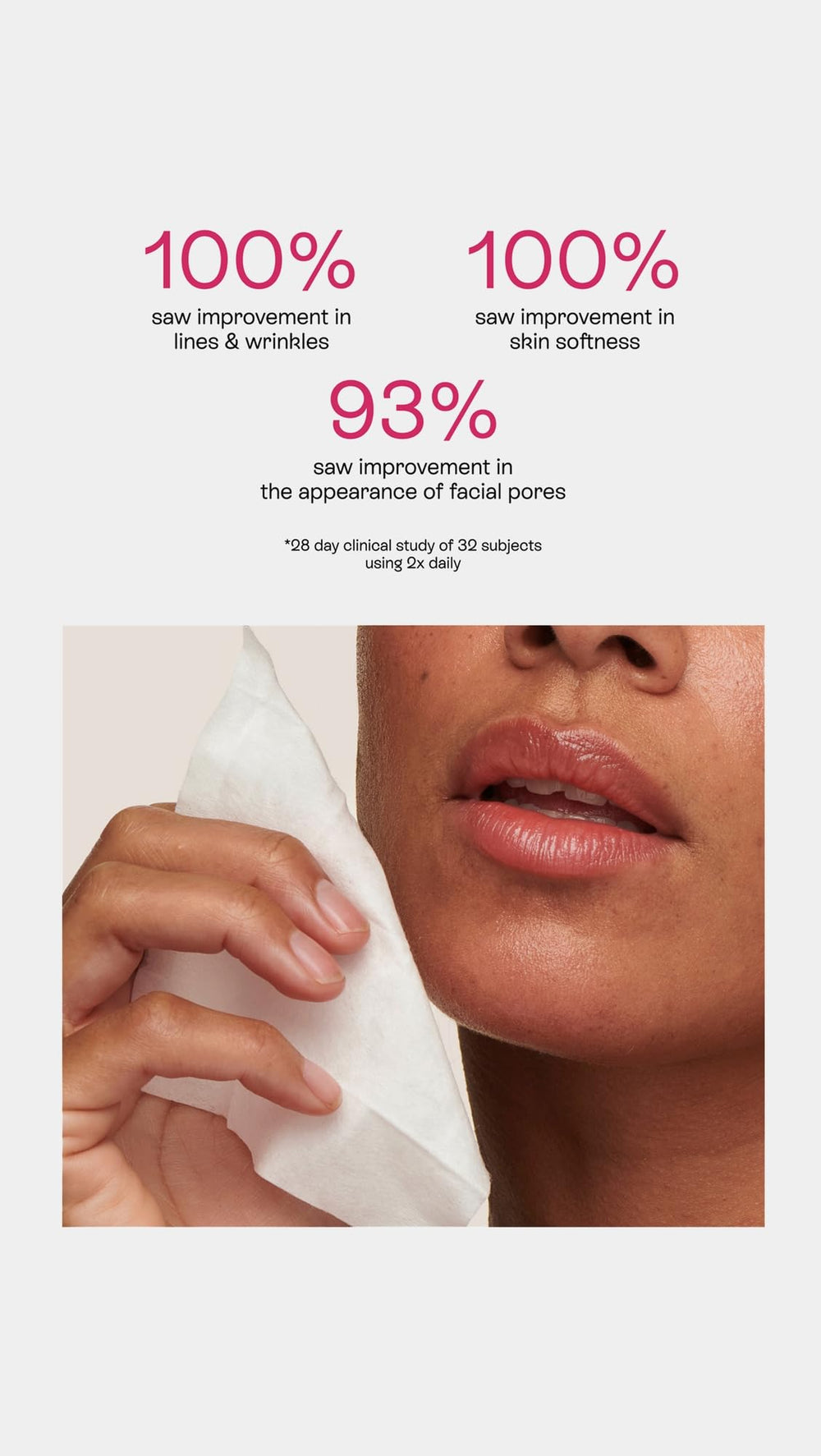 Close-up of BeautyStat peel pad texture showing smooth exfoliating surface