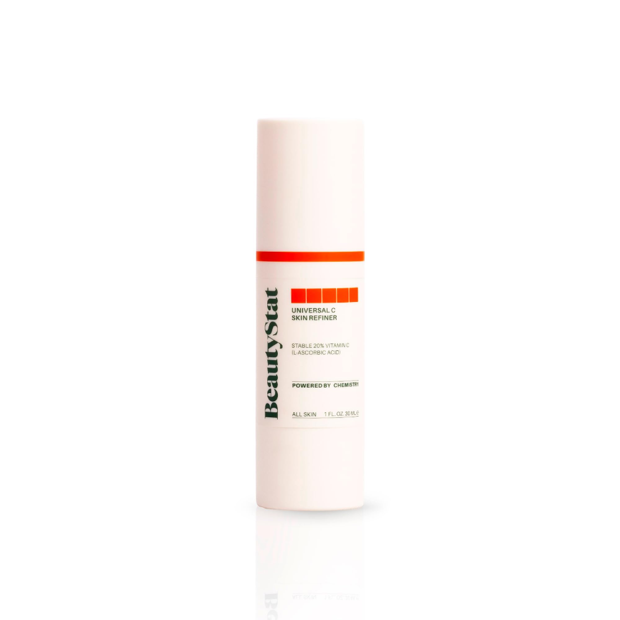 BeautyStat Universal C Skin Refiner bottle closeup with gel-cream texture for radiant skin.