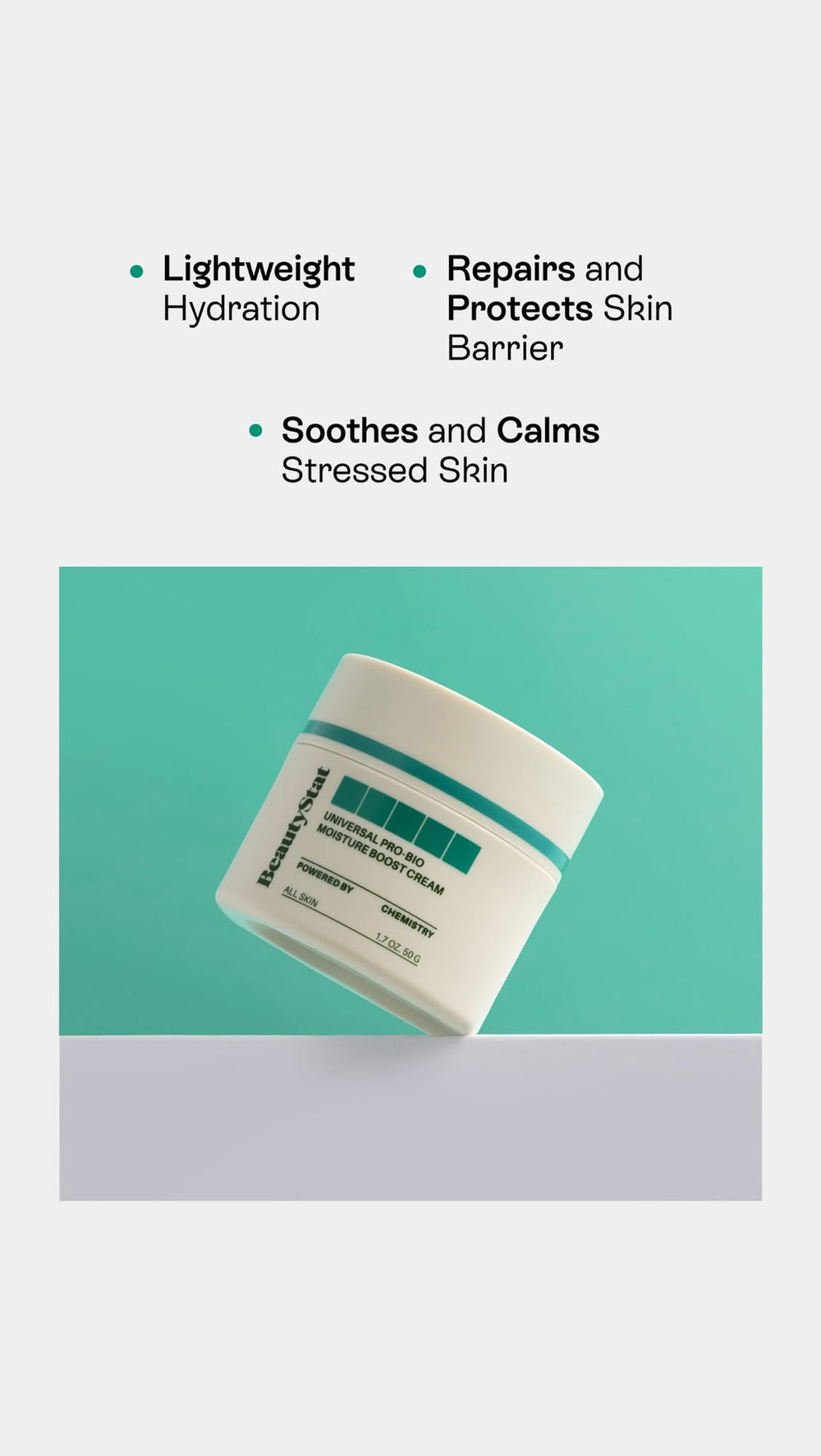 BeautyStat Universal Pro-Bio Moisture Boost Cream reishi mushroom extract close-up.