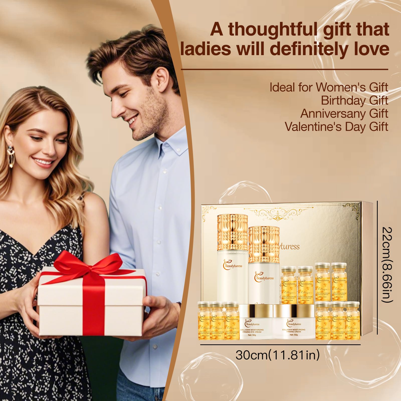 BEAUTYTURESS gift set elegant box showcases premium skincare