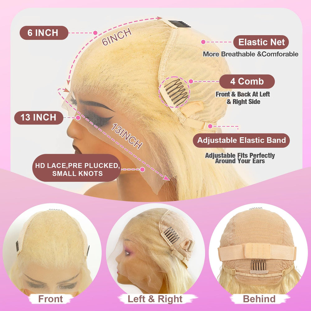 Bebeest glueless cap construction ensures secure fit and beginner friendly wear.