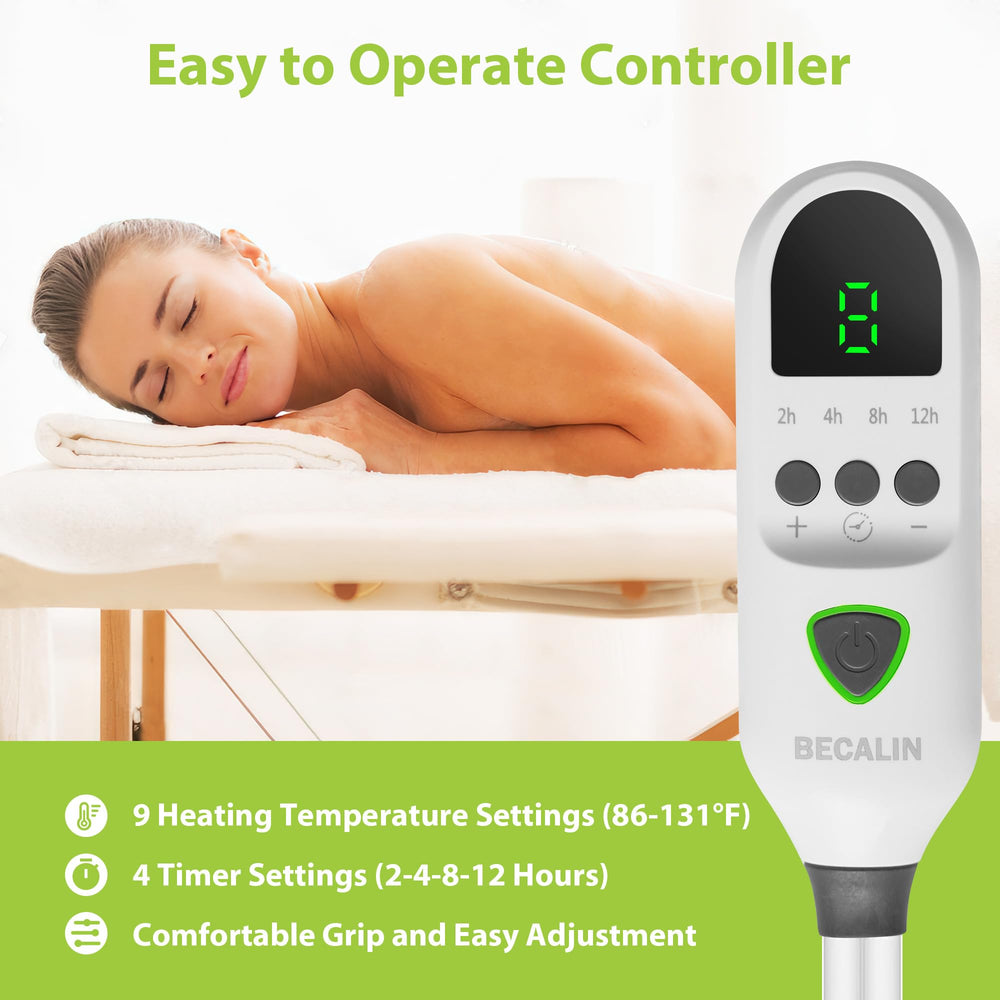 BECALIN warmer digital control panel displays settings for precise heat customization