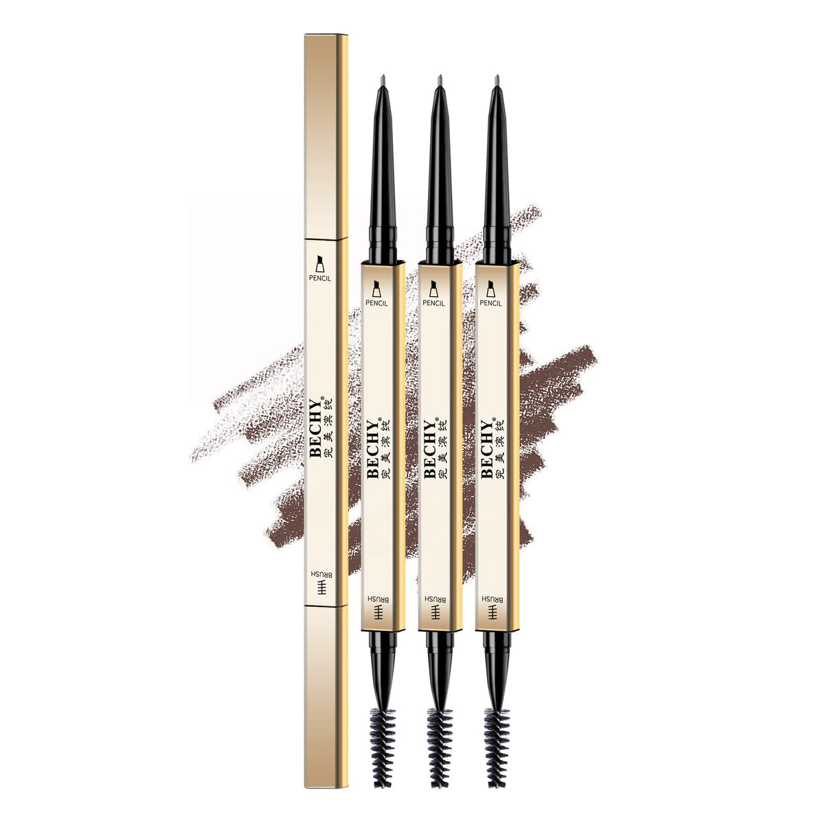 BECHY eyebrow pencil with triangle soft-core for precise hair-like strokes.