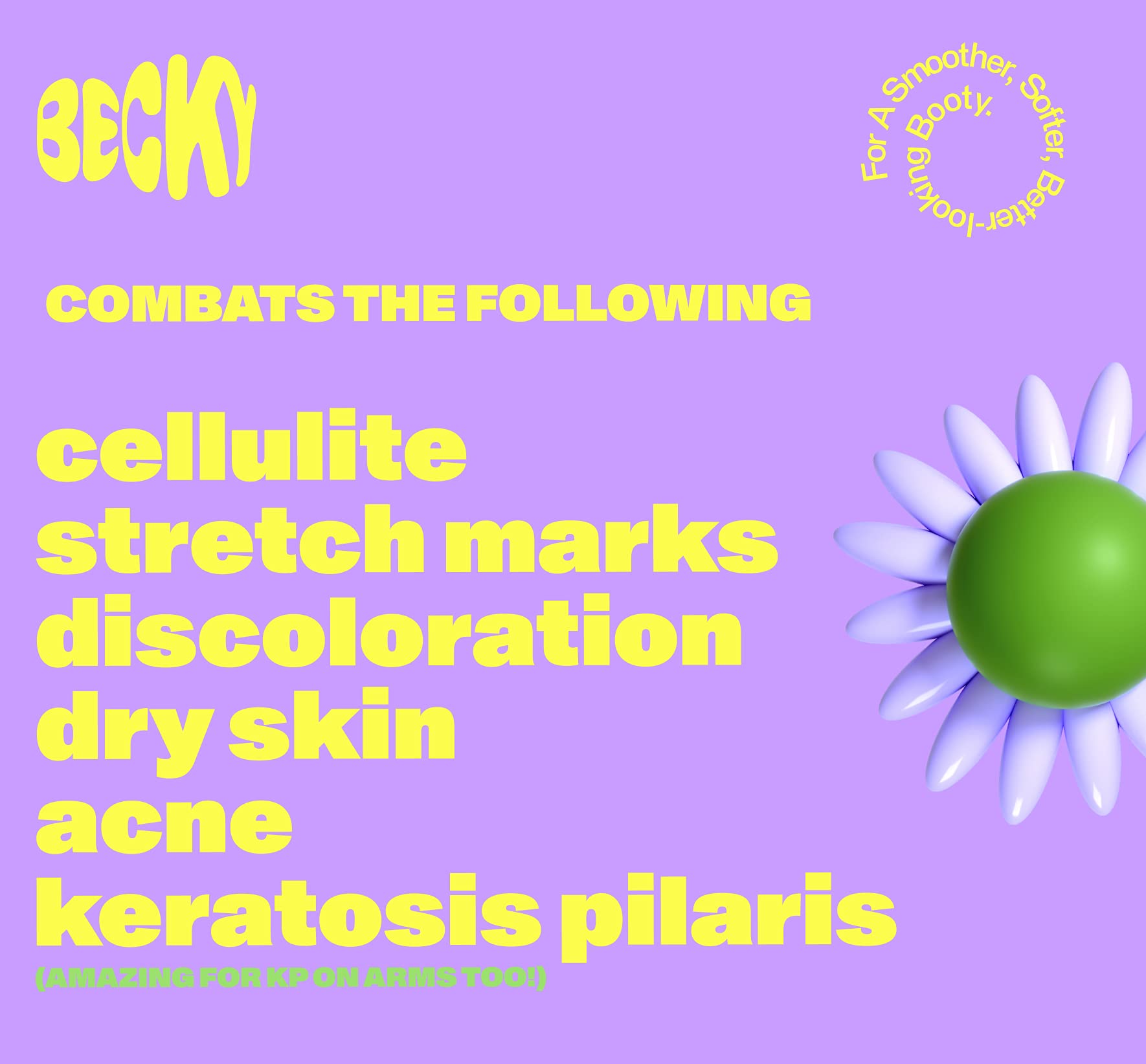 Becky scrub texture on skin demonstrating gentle walnut exfoliation