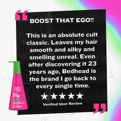 Eight-ounce triple-pack of Bed Head Ego Boost highlights value and consistent conditioning.