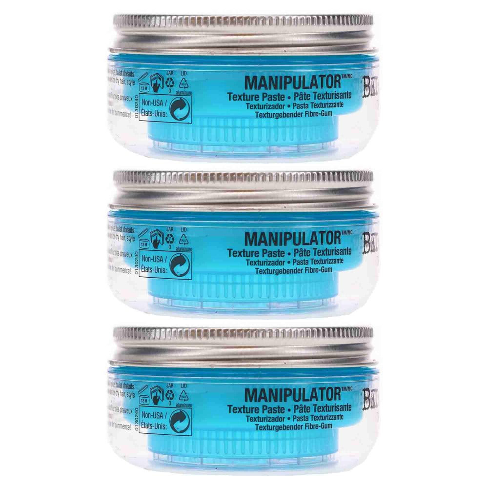 Bed Head Manipulator texture close-up shows sculpted definition and hold.