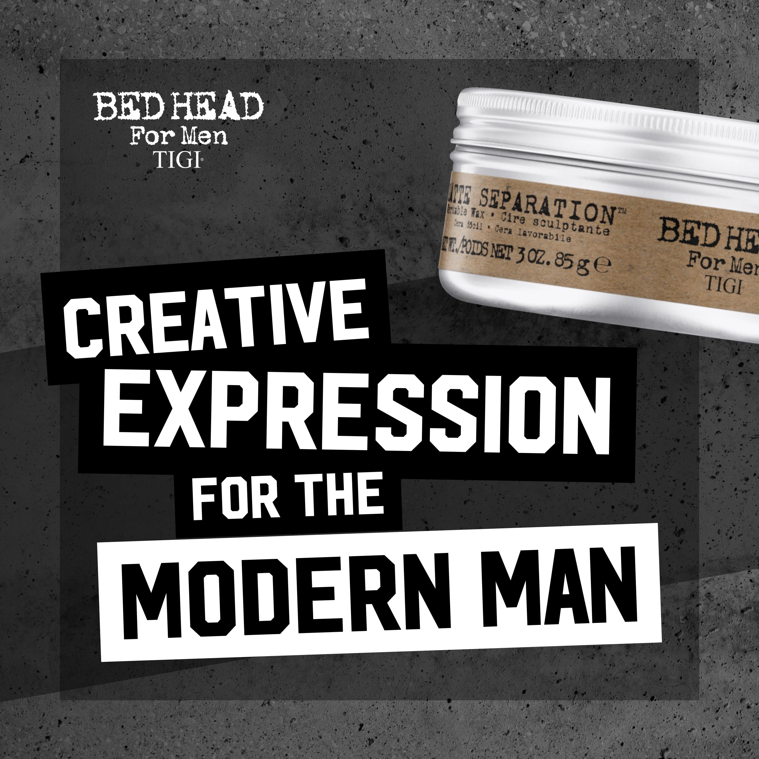 Bed Head Matte Separation Wax for damp or dry hair use on both textures.