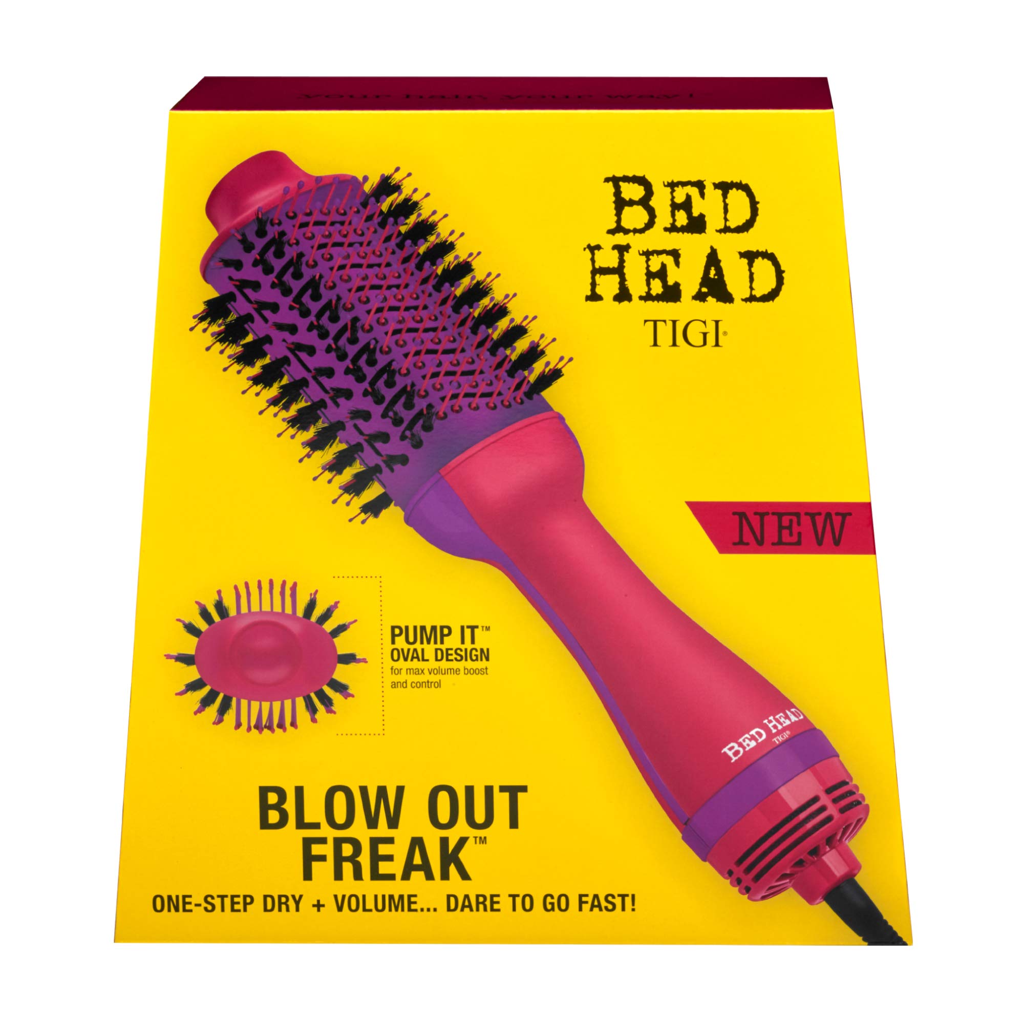 Bed Head Volumizer pink 6-foot cord for easy maneuvering during styling.