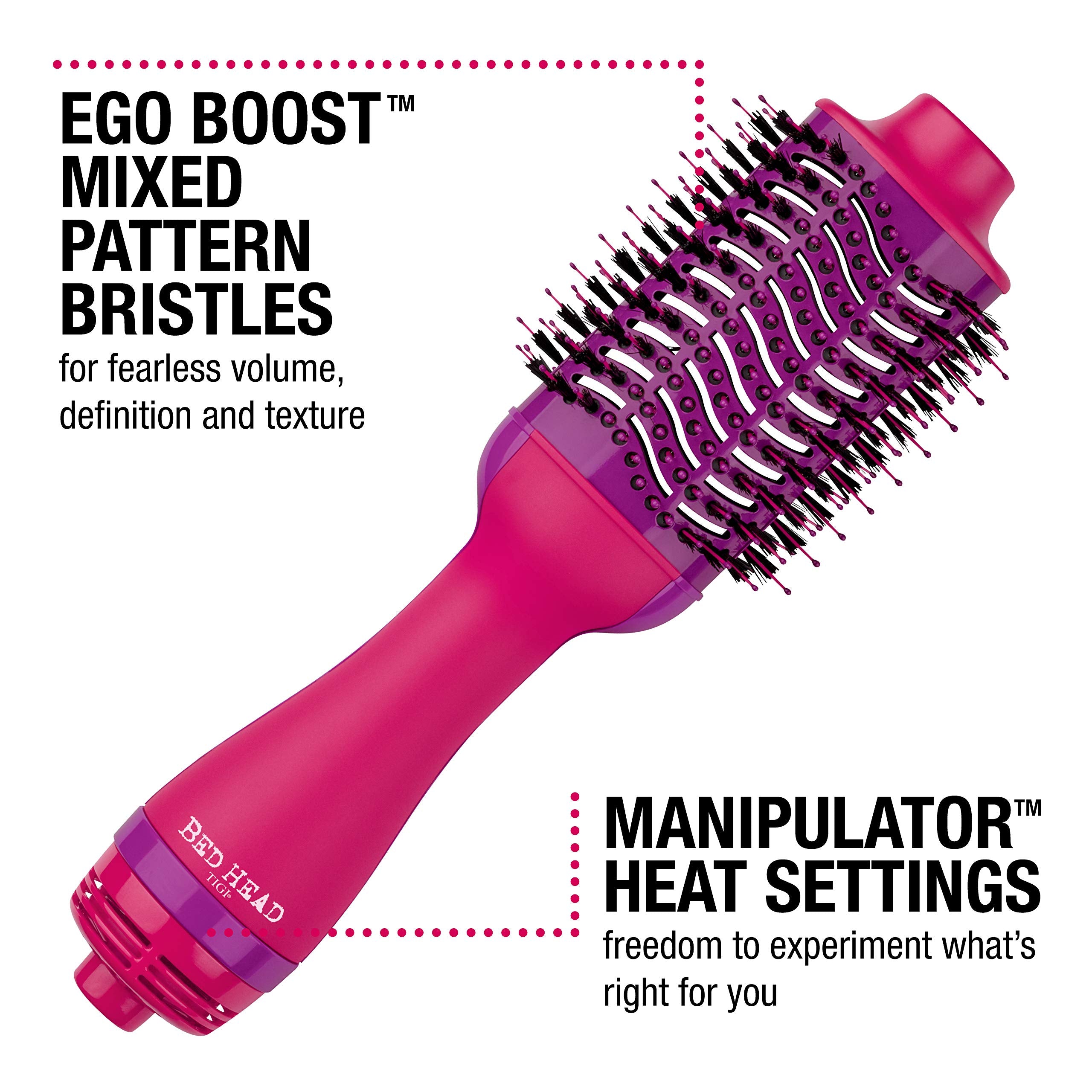 Bed Head Volumizer pink root lift demonstrating bold volume at the crown.