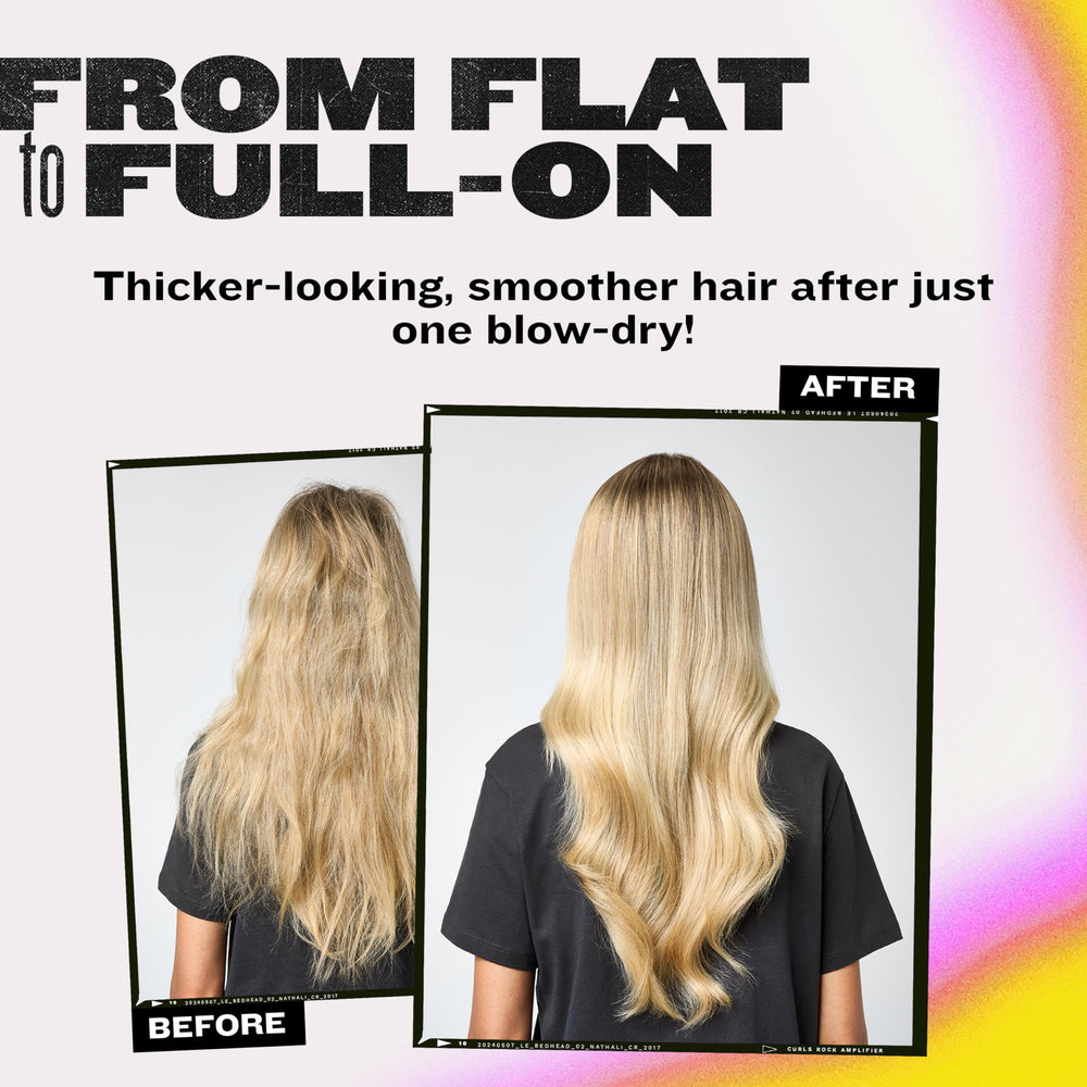 Bed Head packaging label shot emphasizes premium quality for fine hair.