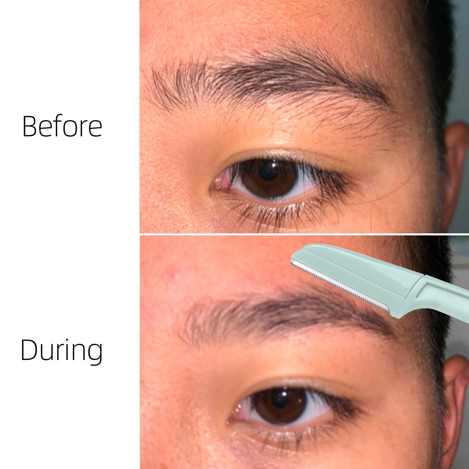 Bedace Dermaplane blade head illustrating dual eyebrow and facial use.