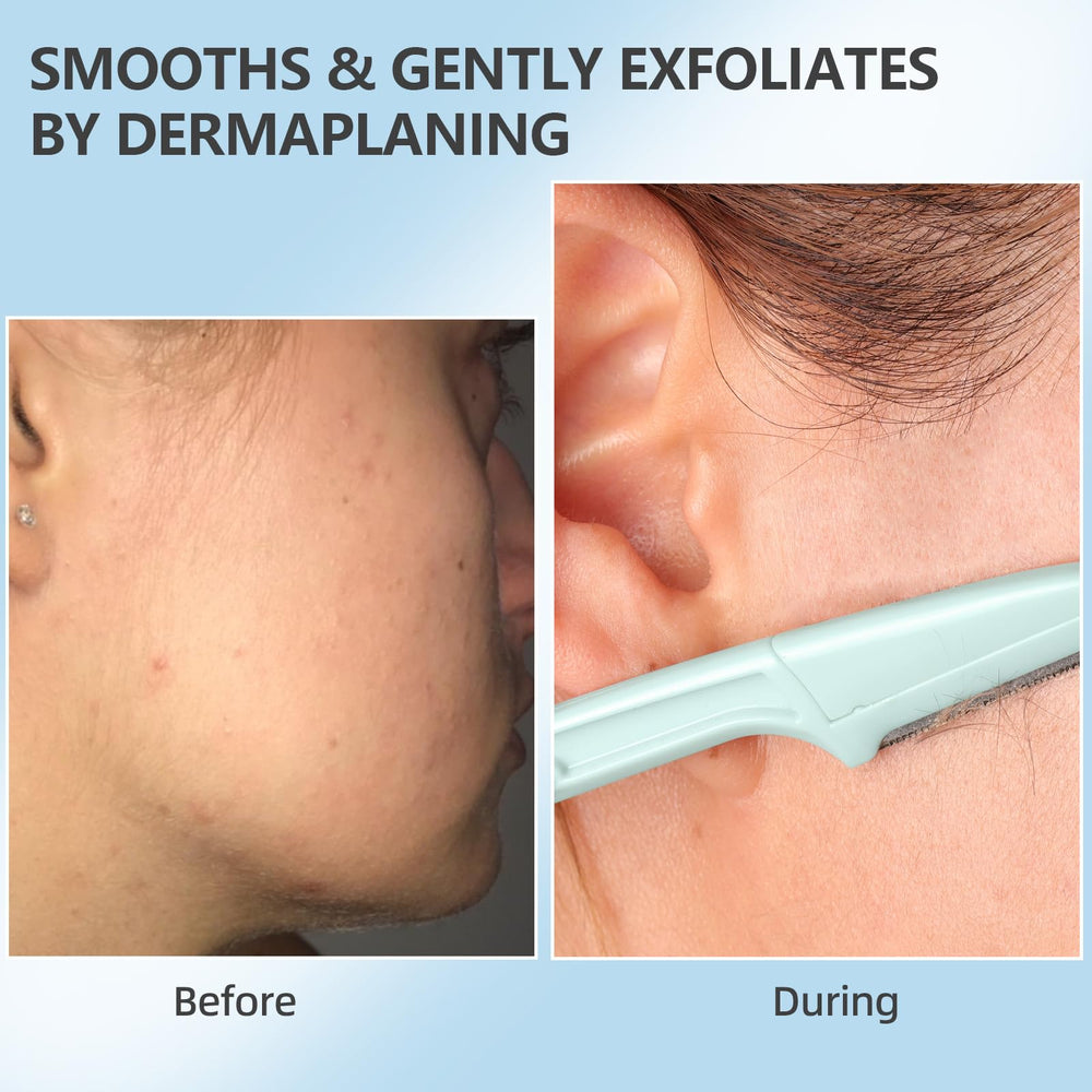 Bedace Dermaplane skin-polish action image without irritation.