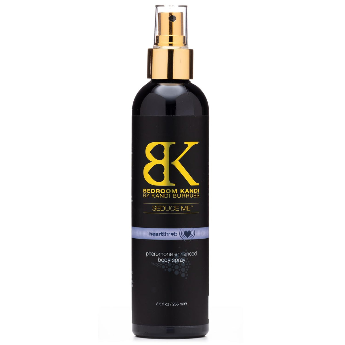 Bedroom Kandi Heartthrob bottle with pheromone-infused scent boosting confidence.