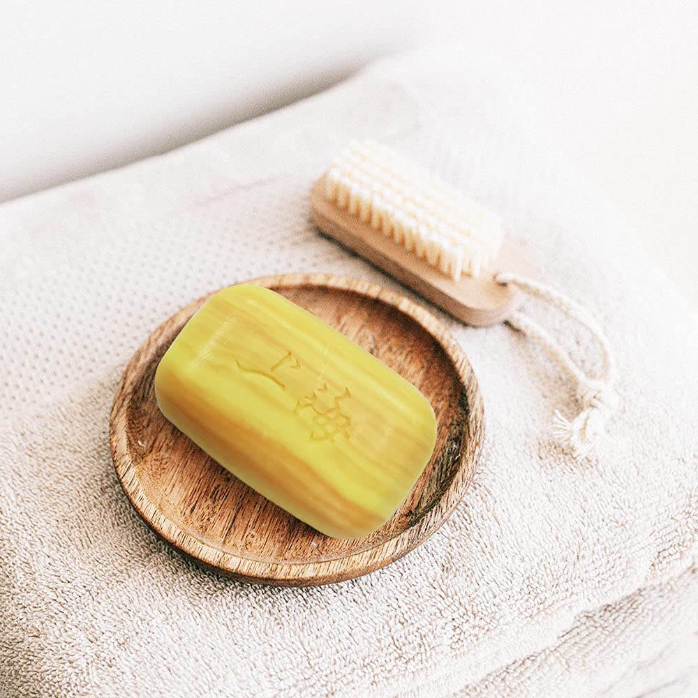 Bee & Flower Shanghai sulfur soap yellow bar close-up inviting routine care.
