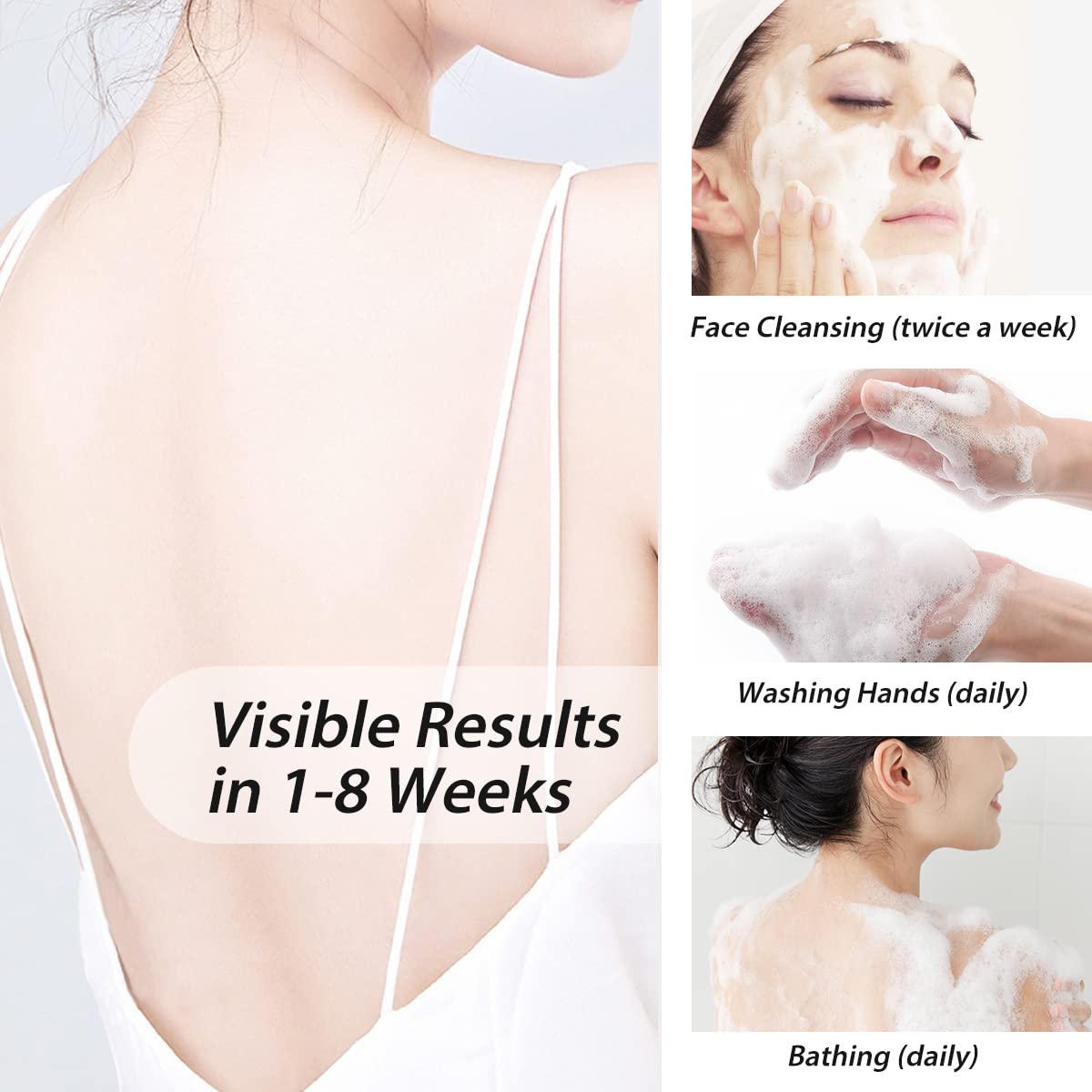 Bee & Flower sulfur soap lathering in shower for daily cleansing.