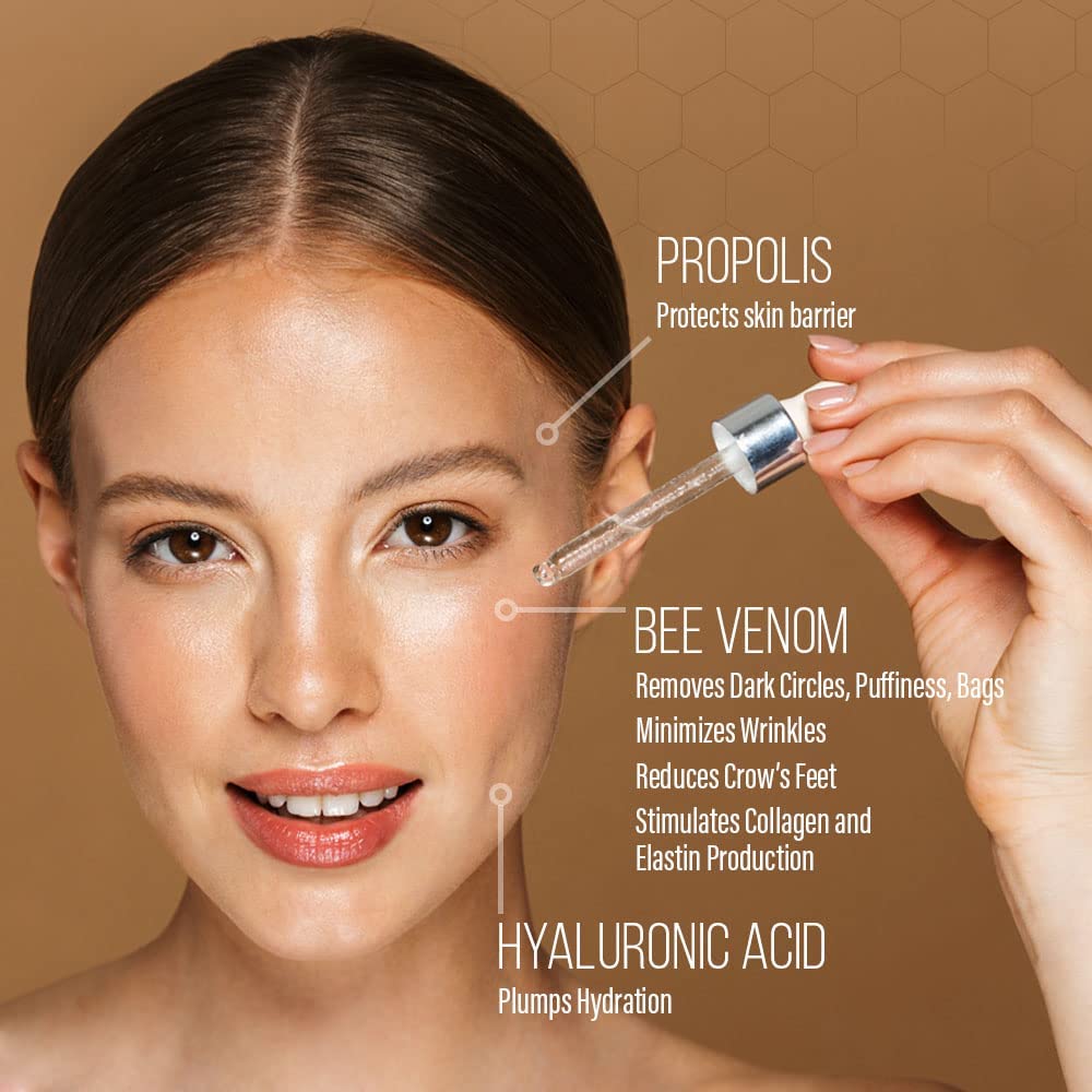 Bee & You Eye Serum being applied, showing quick absorption for refreshed eyes.