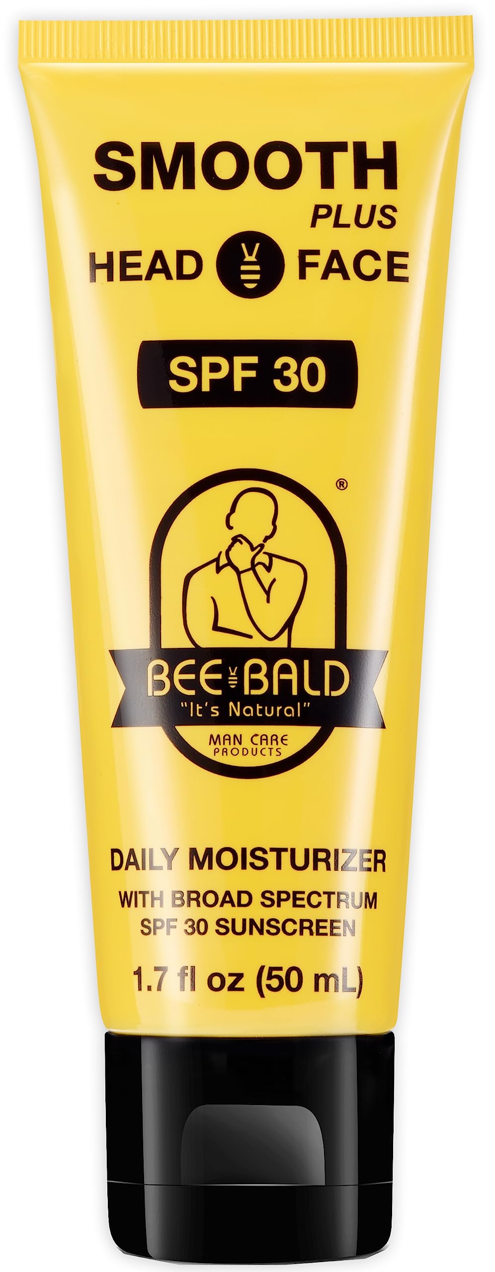 Bee Bald Smooth Plus SPF 30 bottle front for daily hydration and sun protection.