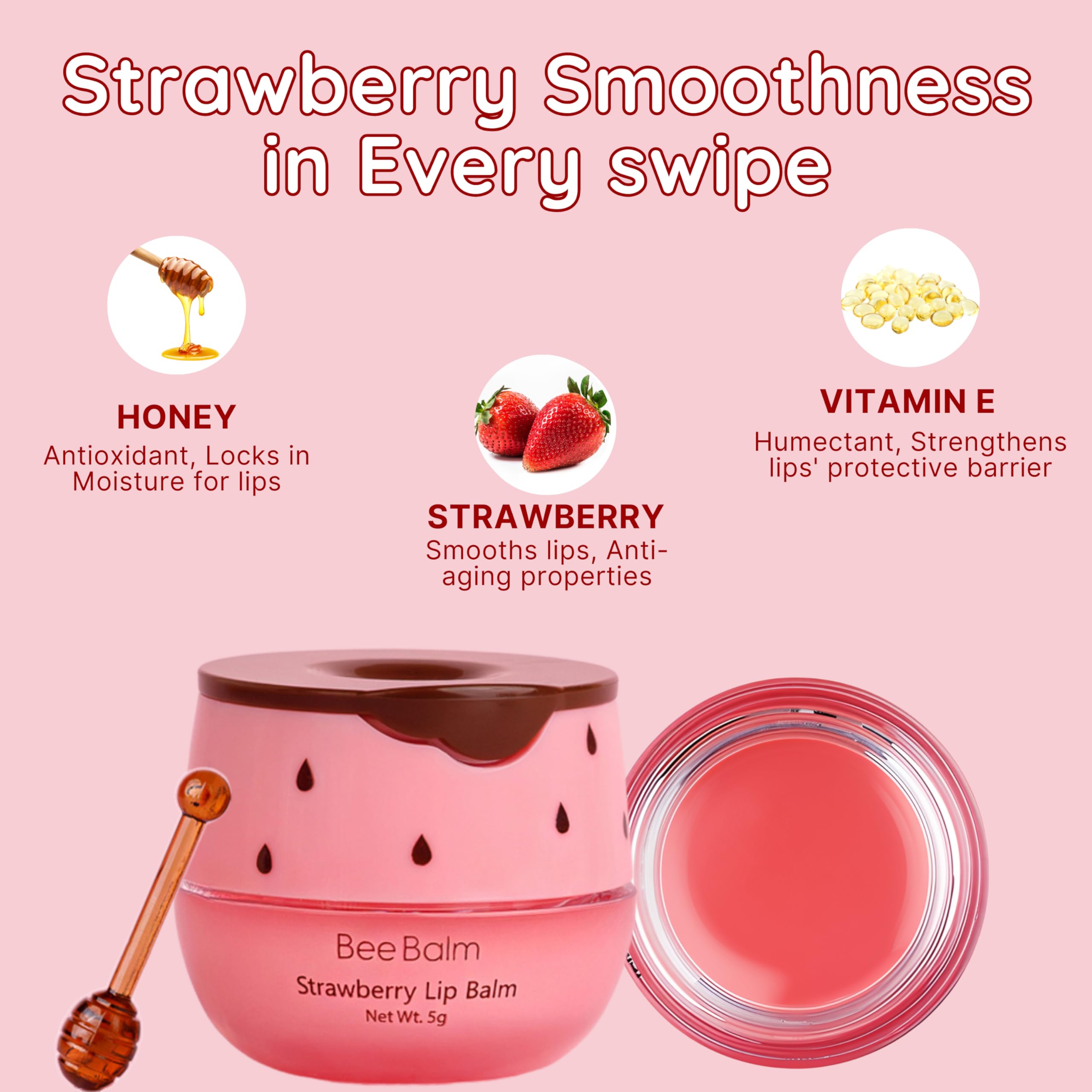 Bee Balm Original lip balm honey propolis jar supports moisturized, smooth lips.