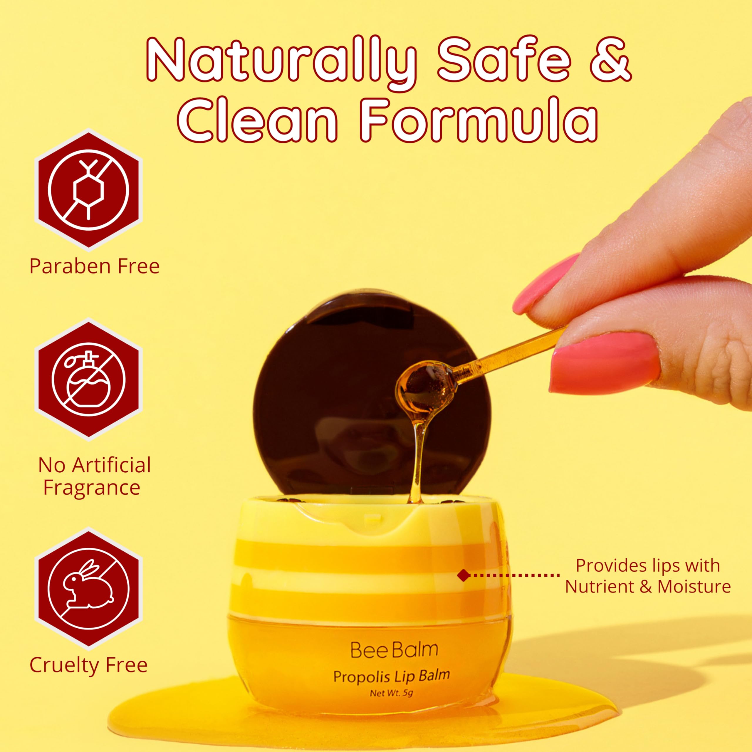 Smooth, moisturized lips after applying Bee Balm lip balm.