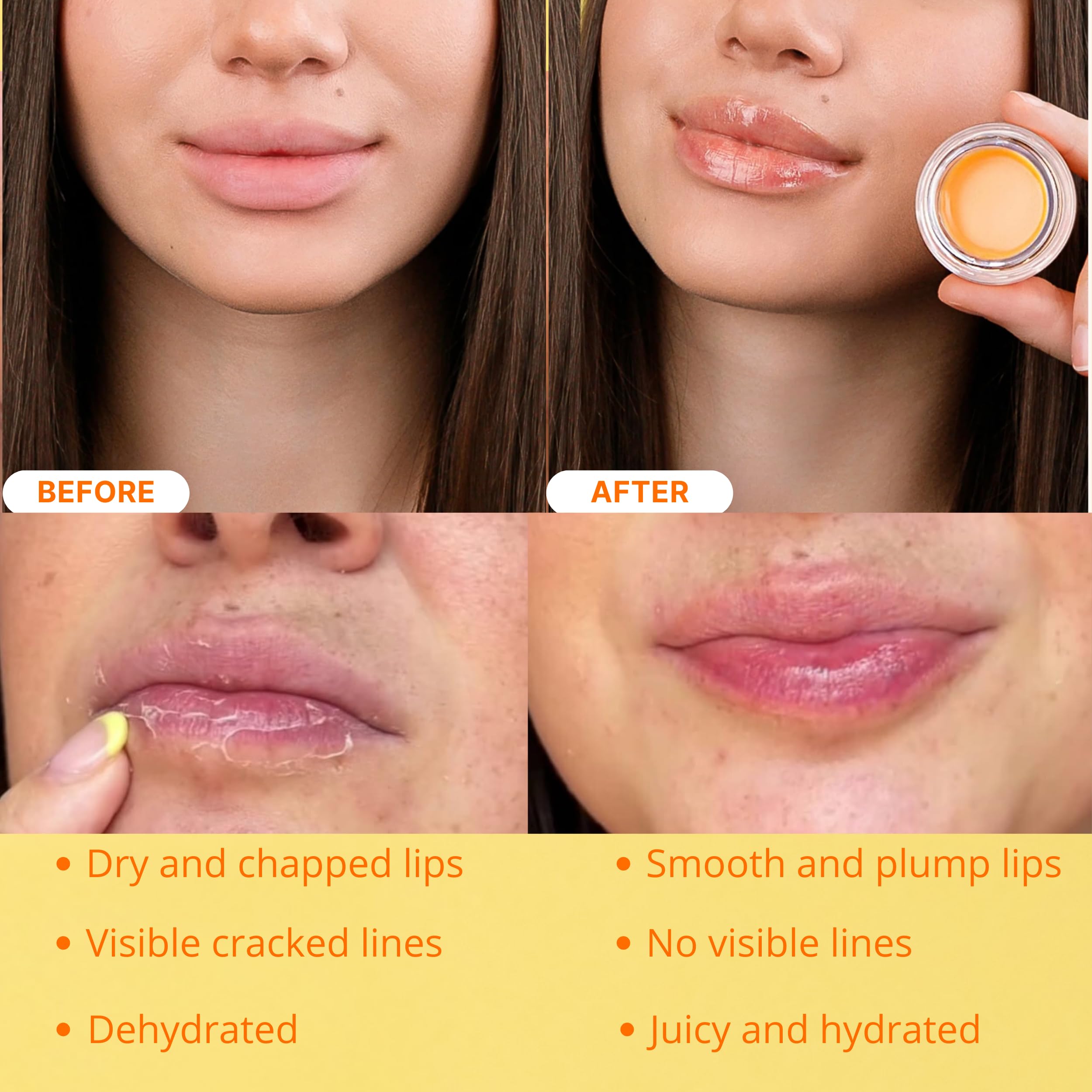 Bee Balm vitamin E formula helps soft, radiant lips.