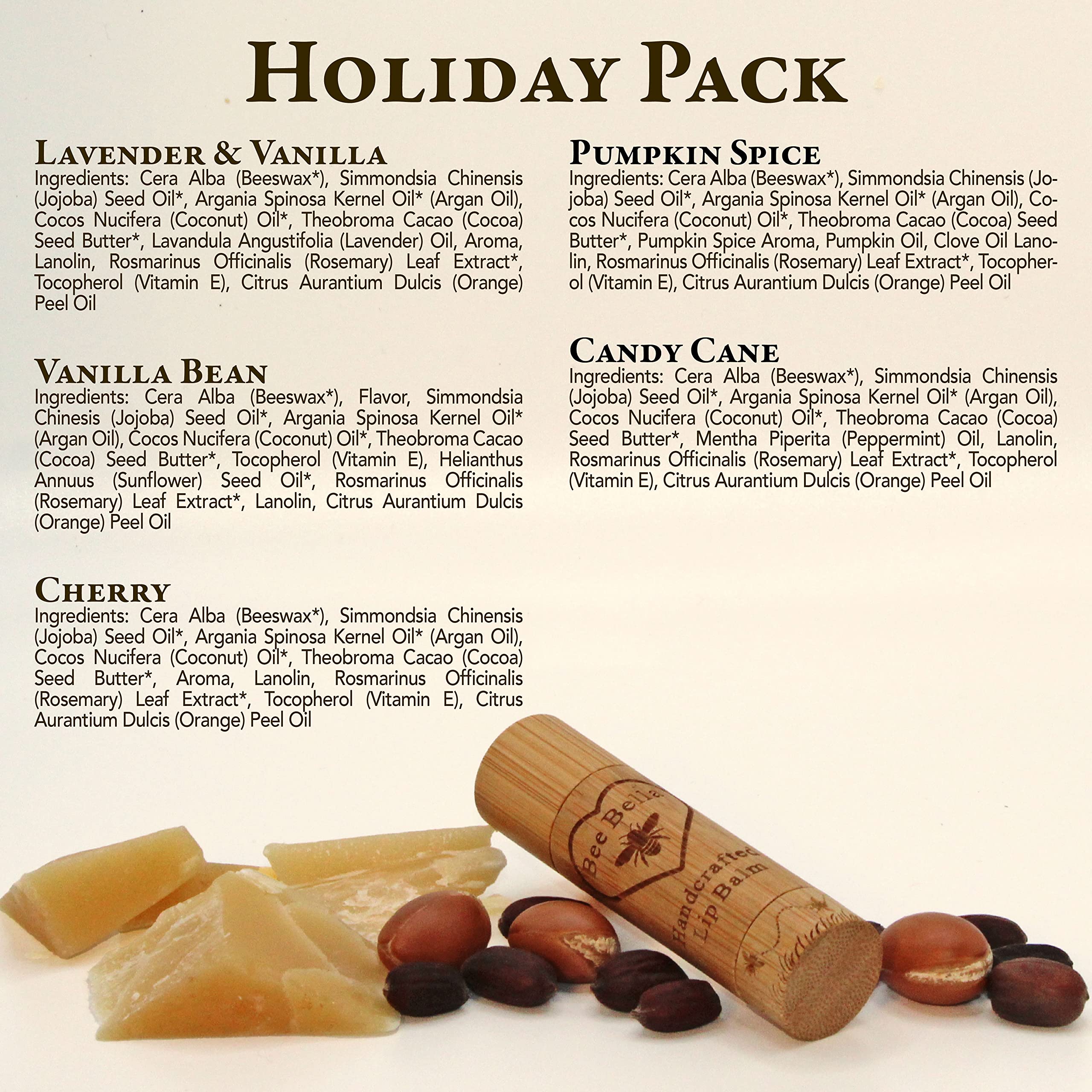 Bee Bella lip balm Vanilla Bean captures a buttercream vibe for pampered lips.