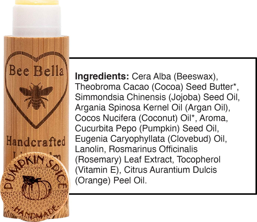 Close-up of Bee Bella packaging, USA-made label visible