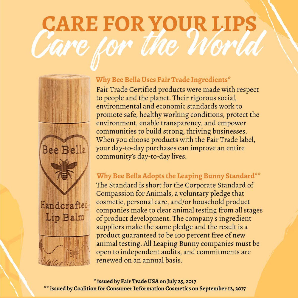 Bee Bella Lip Balm Peppermint application swatch, easy glide and moisturization