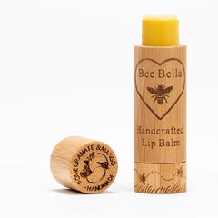Bee Bella lip balm pomegranate mango tube open reveals smooth texture